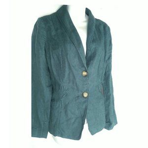 J.Jill blue teal 100% Linen Lagenlook jacket blazer Small